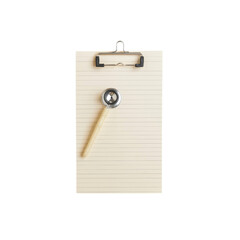 Stethoscope and Clipboard Medical Note-Taking Supplies