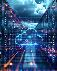 Obraz premium Fractal realms of digital light and math patterns illuminate the cyberspace city at night