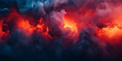 Fiery smoke clouds