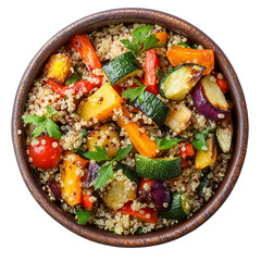 protein-packed quinoa salad with roasted ingredients

