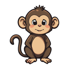 Monkey Illustration – Playful Jungle Animal Drawing