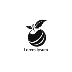 Fresh Fruit Logo Design with Leaf Icon