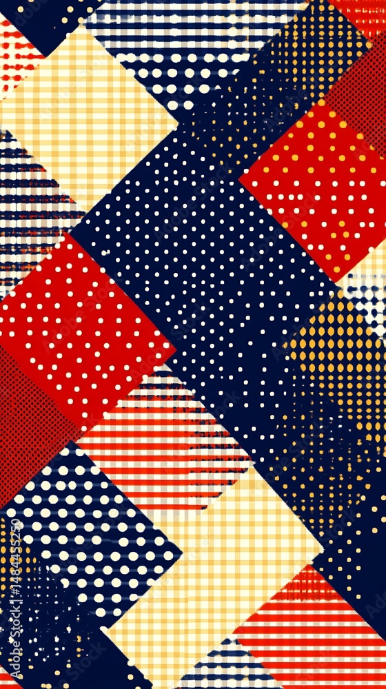 Poster harmonious interplay of diverse patterns forming a geometrical design