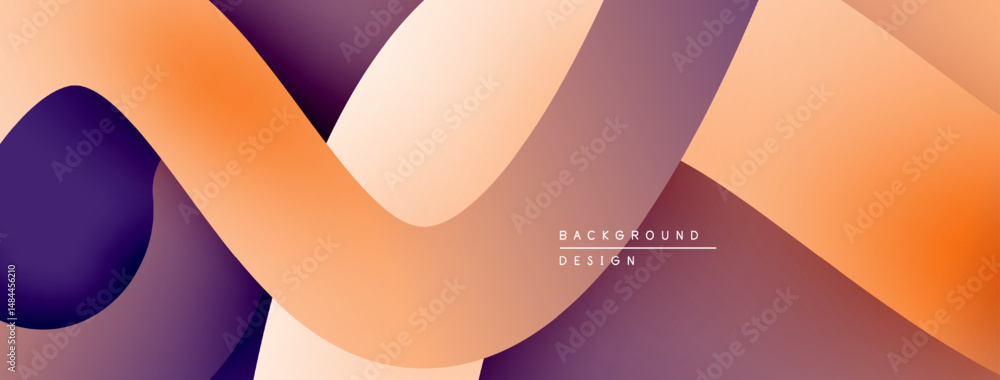 Poster Abstract fluid shapes, warm color palette. Gradient blends create dynamic visual flow. Modern design elements suggest creativity, energy.