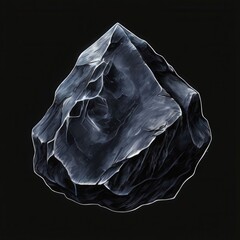 an AI Image Generator, Abstract Illustration of a Black Stone Against a Dark Background