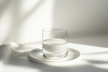 single transparant Glass with milk