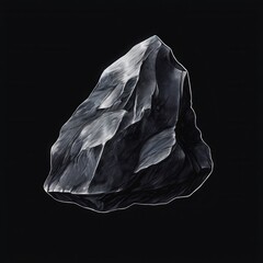 an AI Image Generator, Abstract Illustration of a Black Stone Against a Dark Background