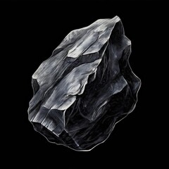 an AI Image Generator, Abstract Illustration of a Black Stone Against a Dark Background