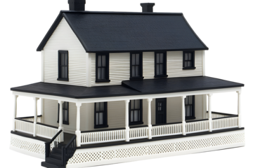 Architectural miniature showcases design and craftsmanship in a black and white residence