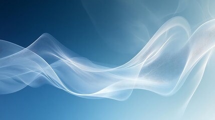 Abstract flowing white lines on blue