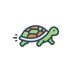 Color illustration icon for slow
