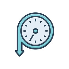 Color illustration icon for slow down