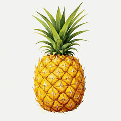 Fototapeta premium Tropical Amber Layers pineapple isolated watercolor vector illustration svg