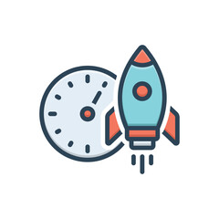 Color illustration icon for velocity