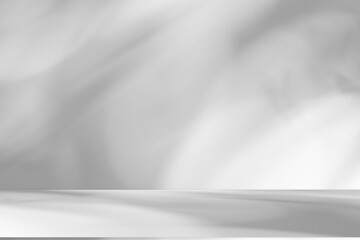 Wall interior background, studio and backdrops show products.with shadow from window color white and grey. background for text insertion and presentation product	