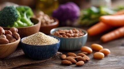 vegetarian food cereals asparagus and nuts