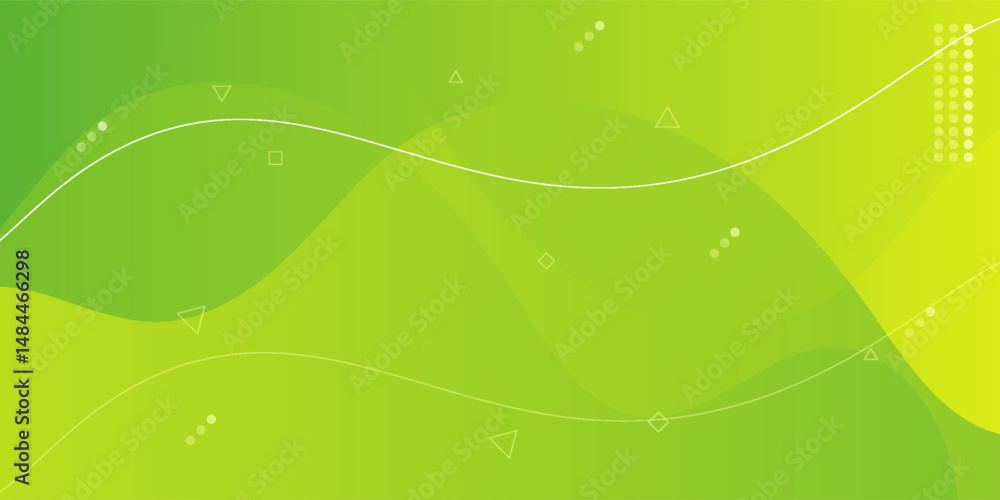 Poster abstract green and yellow color background. dynamic shapes composition. eps10 vector