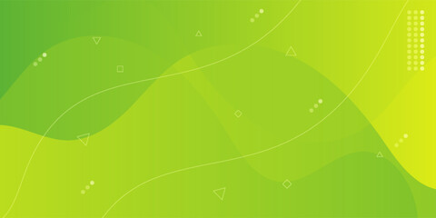Abstract green and yellow color background. Dynamic shapes composition. Eps10 vector