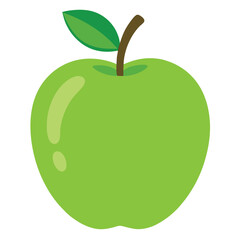 Green apple vector icon on white background 