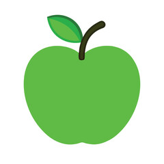 Green apple vector icon on white background 