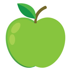 Green apple vector icon on white background 