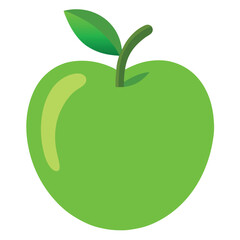 Green apple vector icon on white background 