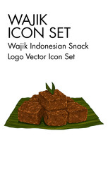 Wajik indonesian snack logo vector Icon set