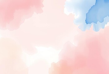 Obraz premium Pastel watercolor abstract, soft calming brushstrokes, dreamy, minimalist