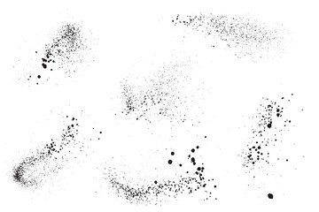 Fototapeta premium Grunge texture scratches black paint ink vector blood element splash background set