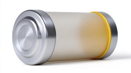 Frosted bottle with yellow cap. Generative AI