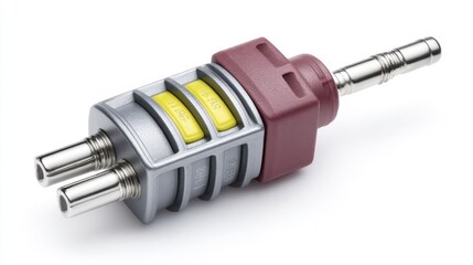 Color-coded adapter. Isolated on white background. Generative AI