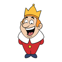 Fototapeta premium A jolly king with a golden crown, rosy cheeks, and a booming laugh that echoes through the castle halls—ruling with joy, charm, and hearty chuckles. 