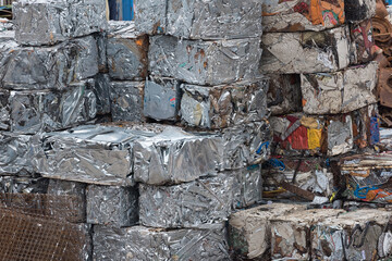 A pile of metal waste of the same type