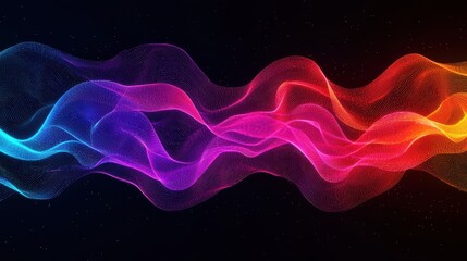 Fototapeta premium Colorful abstract waves with luminous lines creating a vibrant and energetic digital background design