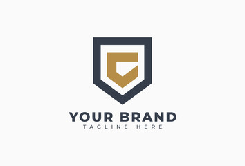 Fototapeta premium Initial C Shield Letter Logo Design 