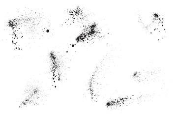 Realistic set of decorative black vector blood paint ink splatter dirty stain background