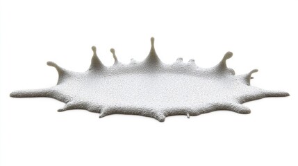 Silver paint splash on white background. Generative AI