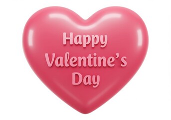 Happy valentine's day heart isolated on white background