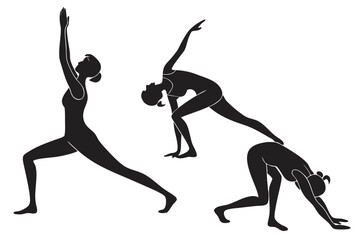 Teachers Yoga Day Silhouette Vector Educator Wellness and Mindfulness Pose Illustration