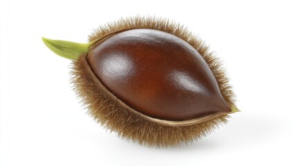 Chestnut seed isolated on white background. Generative AI