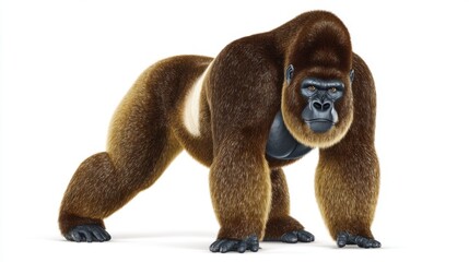 Fototapeta premium Gorilla isolated on white background. Generative AI