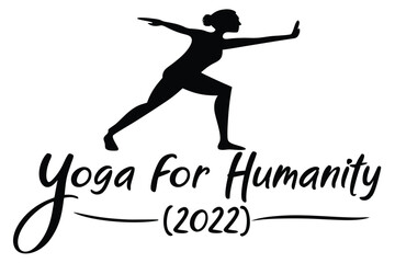 Yoga Humanity 2022 Silhouette Vector Wellness and Unity Illustration for Global Peace and Awareness