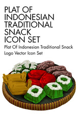 Jajan pasar indonesian tradisional snack logo vector Icon set 