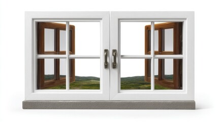 Obraz premium Acrylic window with back view isolated on white background. Generative AI