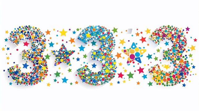 Colorful Number 333 Design