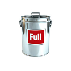 Full Metal Container with Red "Full" Label
