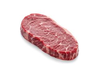 Beef steak raw isolated on white background.