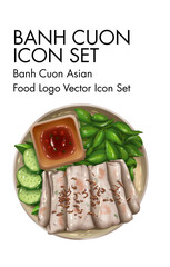 Bang cuon logo vector Icon set