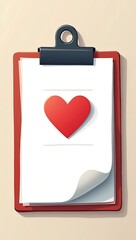 A calendar page marked with a red heart pinned to a clipboard, symbolizing work-life balance and self-care in the workplace, fitting for International Self-Care Day or Employee Appreciation campaigns.