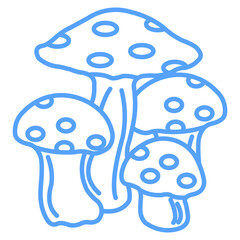 mushroom icon blue